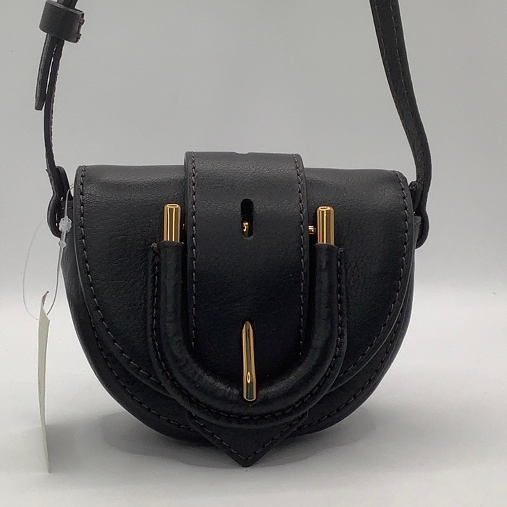 💙NWT💙Fossil Harwell Mini Flap Crossbody Black Leather Purse